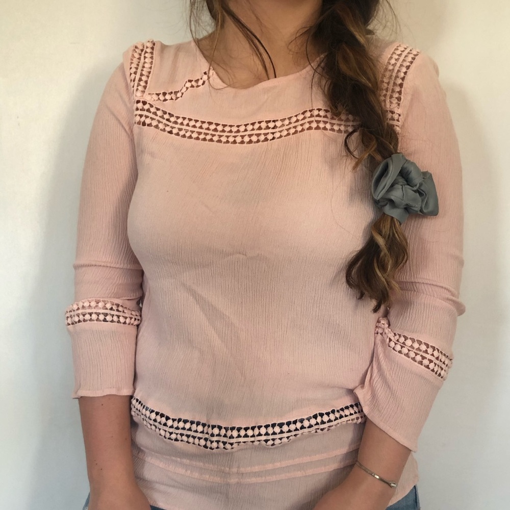 Blush Pink Blouse Cut Out Details